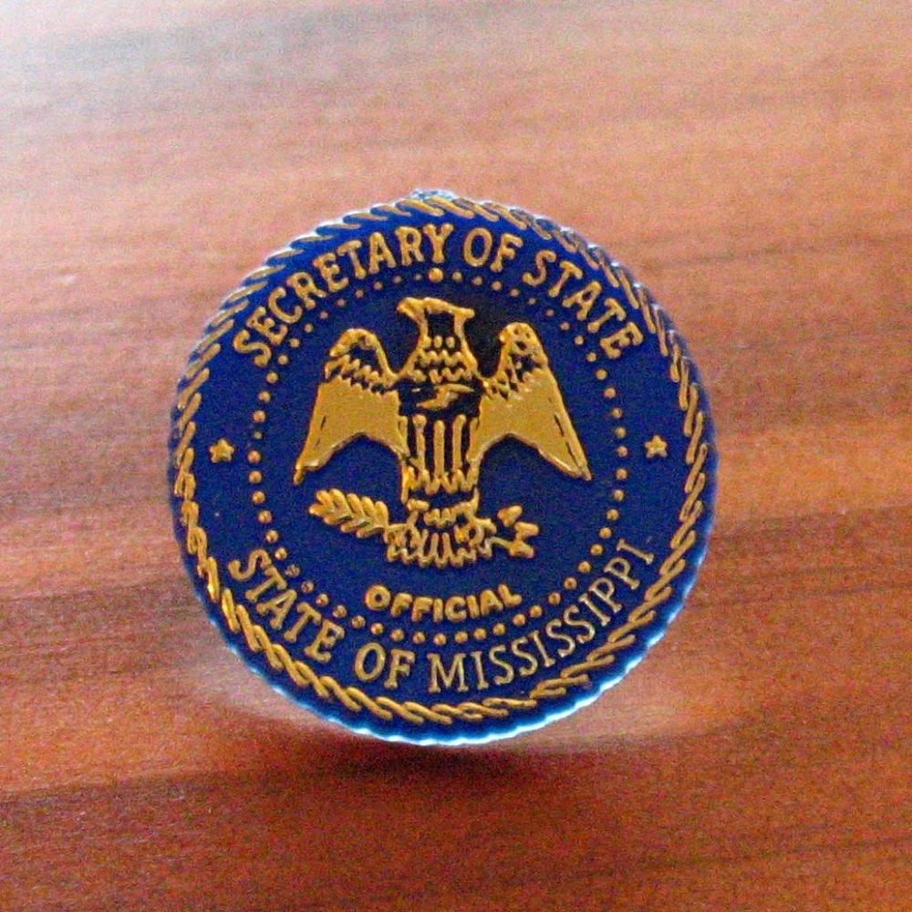 Mississippi Secretary Of State Vintage Lapel Pin